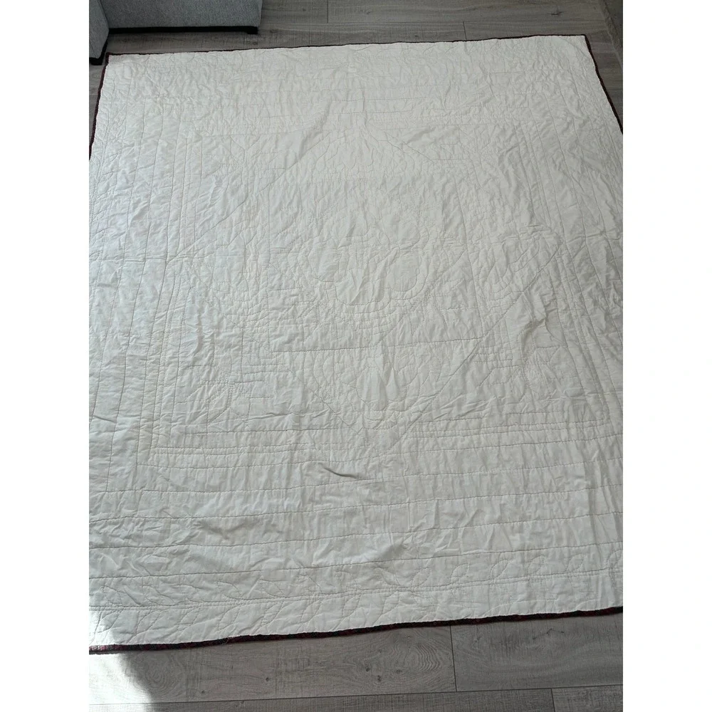 Vintage Handmade Rustic Pinecone Patchwork Quilt |‎ Queen Size